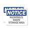 Signmission Hazardous Waste Storage Area OSHA Notice Sign, Plastic, 10in W x 7in L, 2PK OS-2PACK-NS-P-710-L-13345 - alternate 1